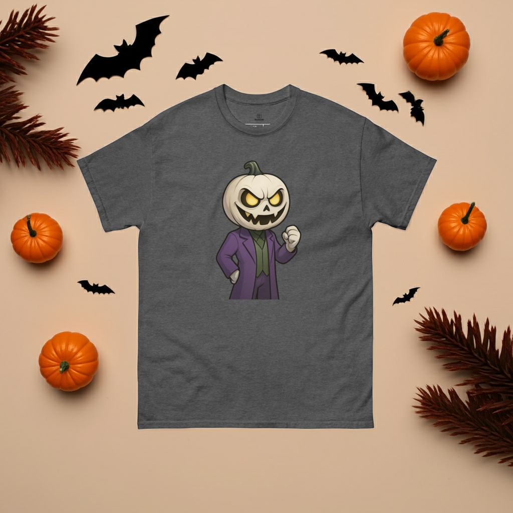 Unisex classic t-shirt Halloween White Pumpkin